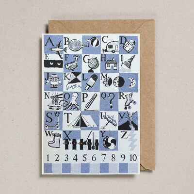 Riso Babykarten – Packung mit 6 – Blaues Alphabet