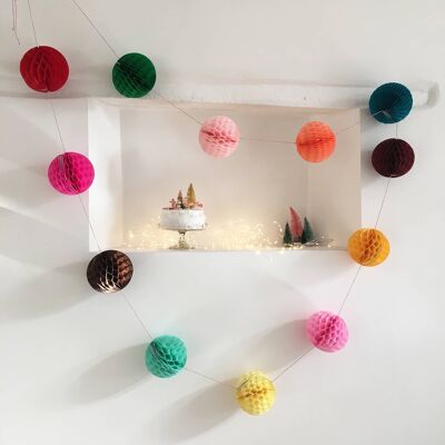 Ghirlanda di palline di stamina - multicolore