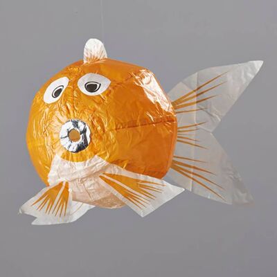 Japanese Paper Balloon - Pack of 6 - Orange Fish