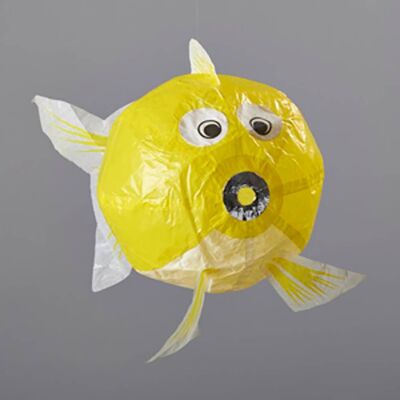 Japanischer Papierballon – Packung mit 6 – Gelber Fisch