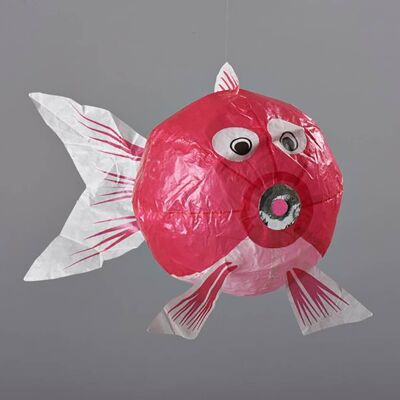 Japanischer Papierballon – Packung mit 6 – Rosa Fisch
