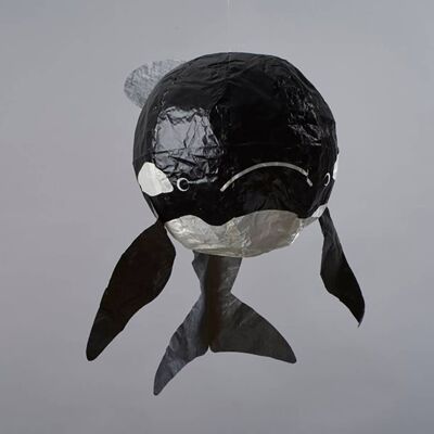 Japanischer Papierballon – 6er-Pack – Schwarzer Wal