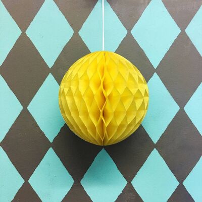 Boule de Décoration en Papier - Paquet de 6 - Jaune