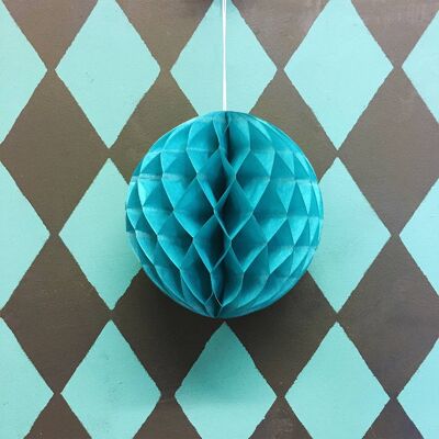 Decoración de bolas de papel - Paquete de 6 - Verde azulado