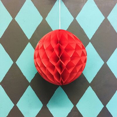 Paper Ball Decoration - Pack of 6 - Red