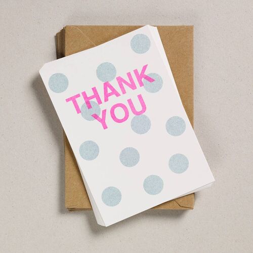 A6 Thank You Notecards - Teal Spot