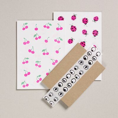 Writing Paper Set - Pack of 6 - Cherries & Ladybirds