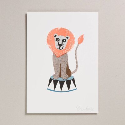 Risograph Print - Lion