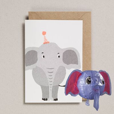 Carte di palloncini di carta giapponesi - Confezione da 6 - Elefante