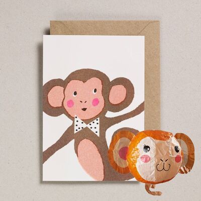 Carte di palloncini di carta giapponesi - Confezione da 6 - Scimmia