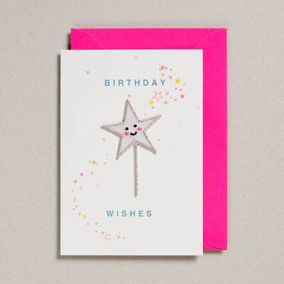 Patch Cards - Confezione da 6 - Bacchetta Stella Auguri Di Compleanno