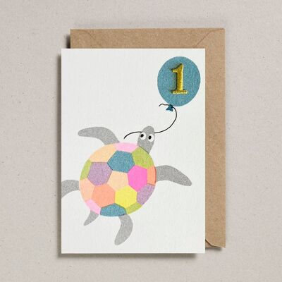 Konfetti-Haustierkarten – Packung mit 6 – Schildkröte – Alter 1