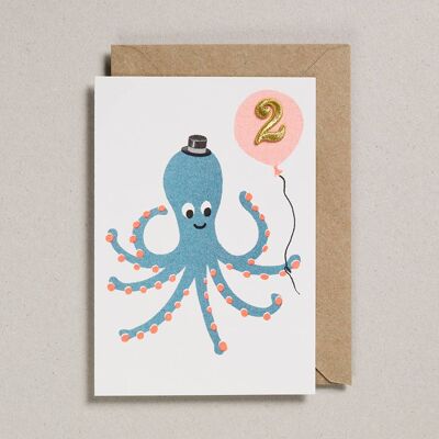 Tarjetas Confetti Pets - Paquete de 6 - Pulpo - Edad 2