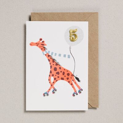Konfetti-Haustierkarten – Packung mit 6 – Giraffe – Alter 5