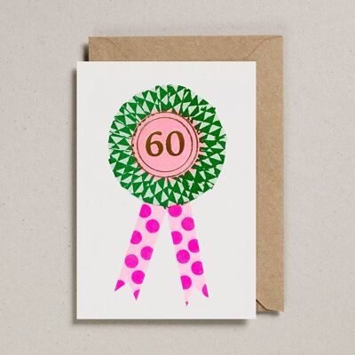 Cartes Riso Rosette - Paquet de 6 - 60 ans