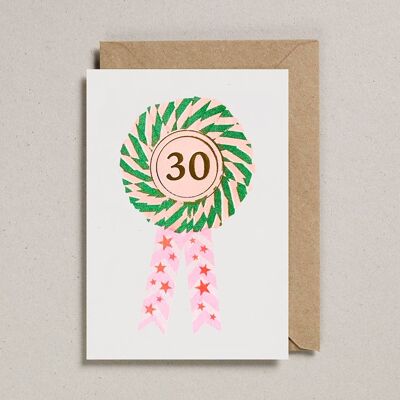 Riso Rosette Cards - Pack of 6 - Age 30