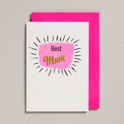 Carte Word - Confezione da 6 - Best Mum Pink