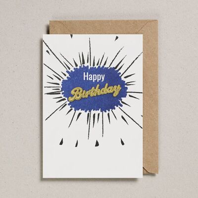 Word Card - Paquete de 6 - Happy Birthday Navy