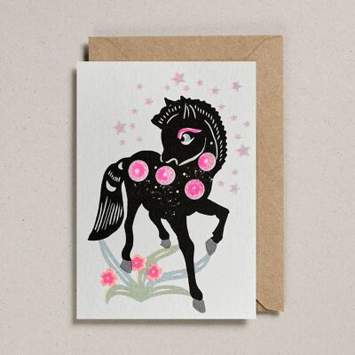 Riso Papercut Cards (Pack of 6) Pony Black
