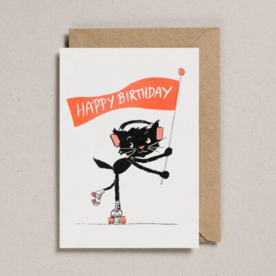 Rascals Cards (Pack of 6) - Rollerskating Cat