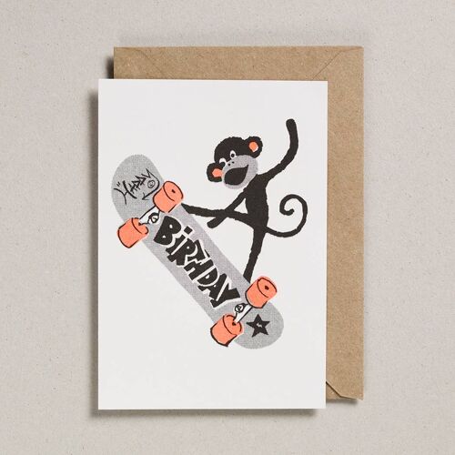 Rascals Cards - Pack of 6 - Skateboarding Monkey