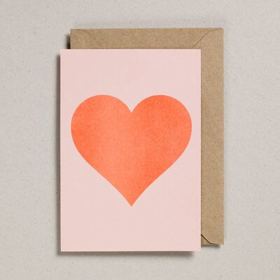 Valentines – Packung mit 6 – Einfaches orangefarbenes Herz
