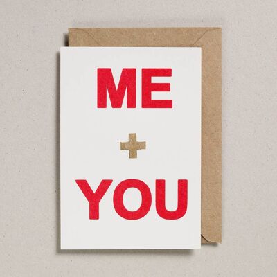 Valentines Card - Pack of 6 - Me and you Red