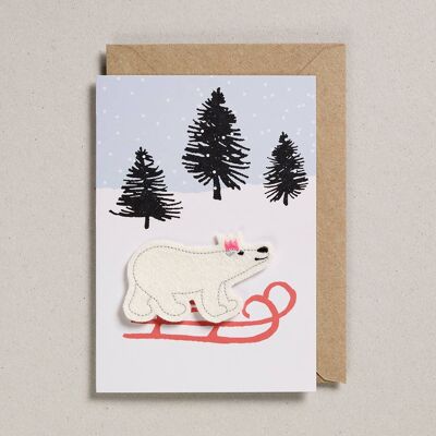 Noël en Feutre - Paquet de 6 - Ours Polaire sur Luge