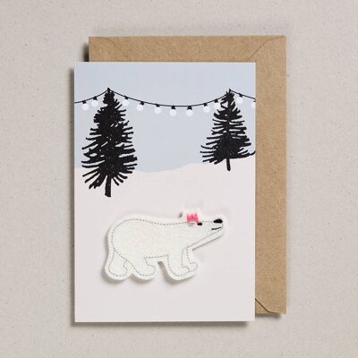 Feltro di Natale - Confezione da 6 - Orso polare con luci