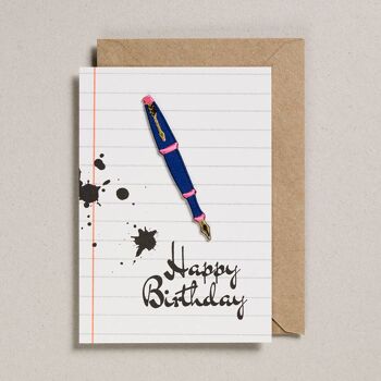 Write On With Cards - Lot de 6 - Stylo plume - Anniversaire