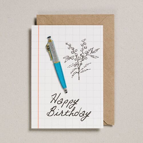 Write On With Cards - Pack of 6 - Teal Pen - Birthday
