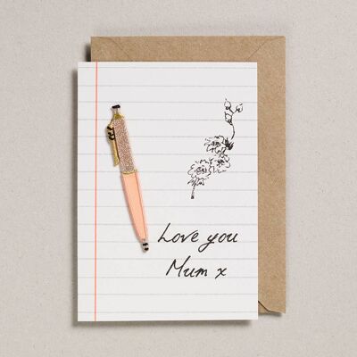 Write On With Cards - Paquet de 6 - Stylo pêche - Maman