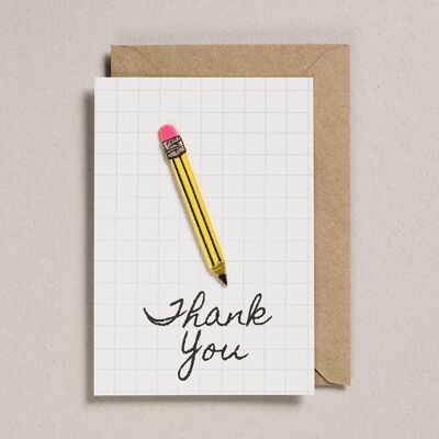 Write On With Cards - Pack of 6 - Pencil - Thanks