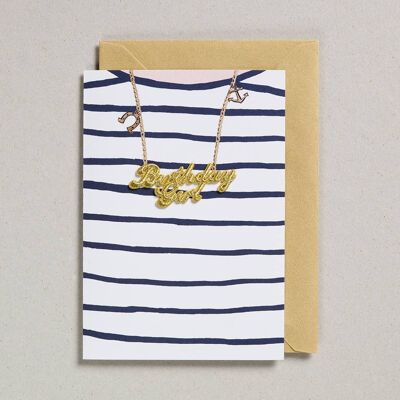 Carte de mots d'or - Paquet de 6 - T-shirt bleu d'anniversaire de fille