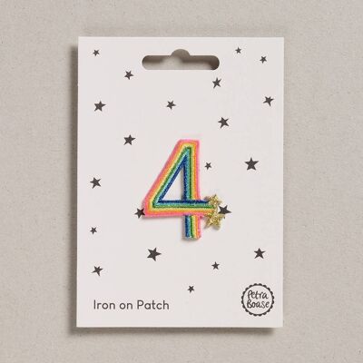 Patch termoadesive - Confezione da 6 - Numero arcobaleno - Quattro