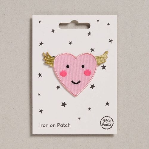 Iron on Patch - Pack of 6 - Flying Heart