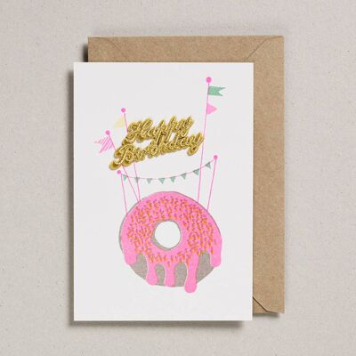 Kuchenkarten – Packung mit 6 – Rosa Donut