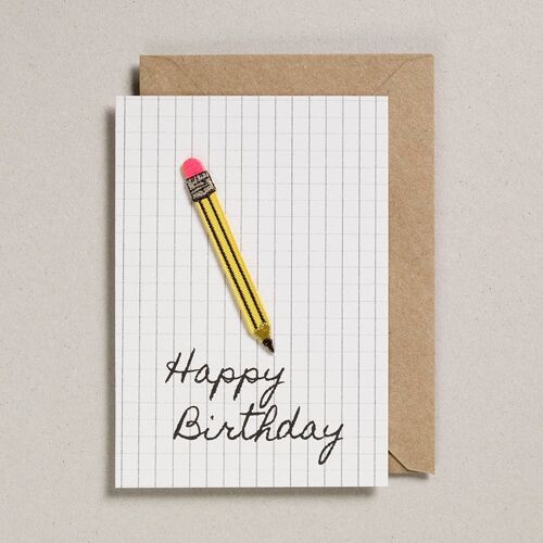 Write On With Cards - Pack of 6 - Pencil - Birthday