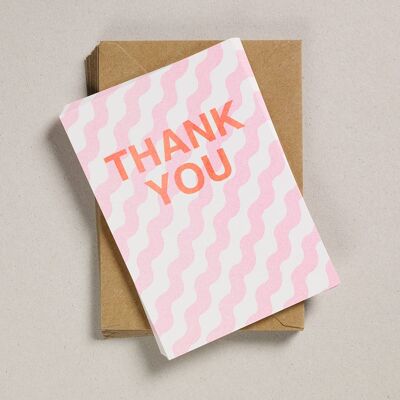 A6 Thank You Notecards - Pink Wiggle