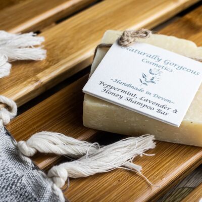 Peppermint, lavender and honey solid shampoo bar 100g
