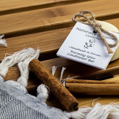 Warming Spice solid conditioner bar, with cinnamon, lemon & clove natural essential oils