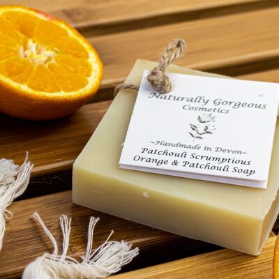 Patchouli Scrumptious, sweet orange and patchouli hand made soap bar 100g