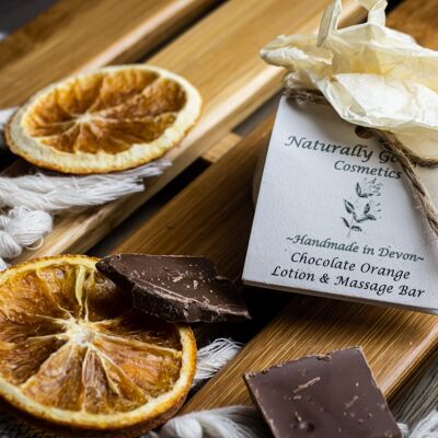 Chocolate orange scented luxurious natural massage and lotion bar
