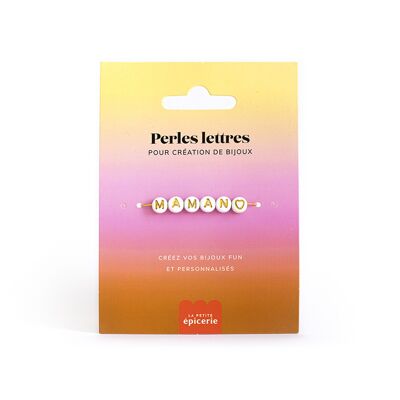 Perles lettres "Maman" pour bracelet à personnaliser (250098)