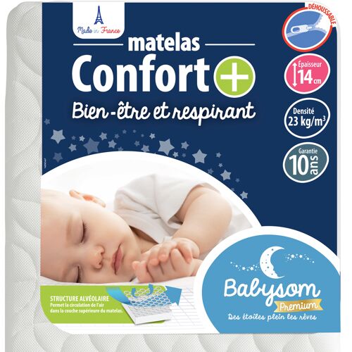 Babysom Premium - Matelas Bébé Confort+ - 60x120