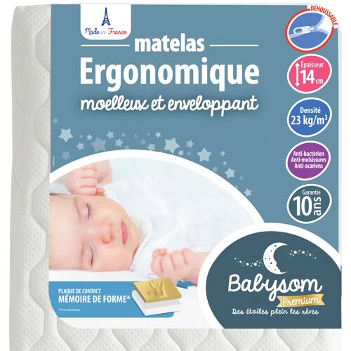 Babysom Premium - Matelas Bébé Ergonomique - 70x140