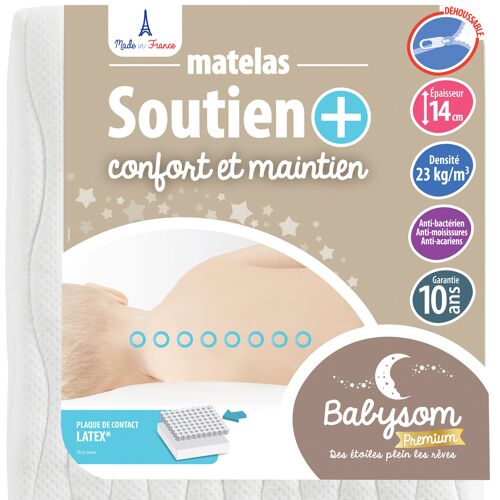 Babysom Premium - Matelas Bébé Soutien+ - 60x120
