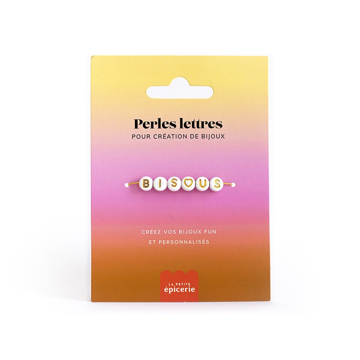 Cuentas de letras "Bisous" para pulsera para personalizar