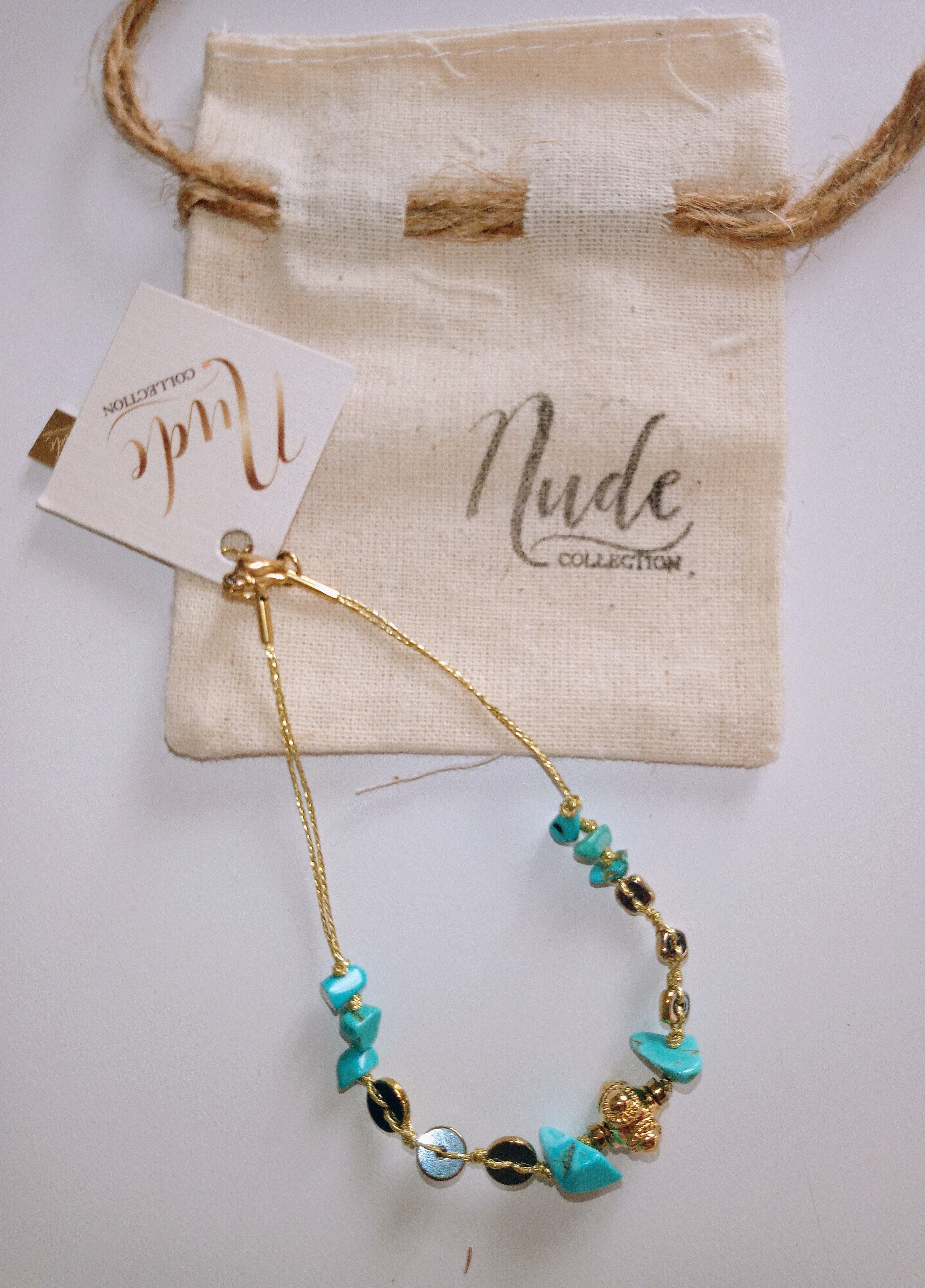 Bracelet acier et turquoises