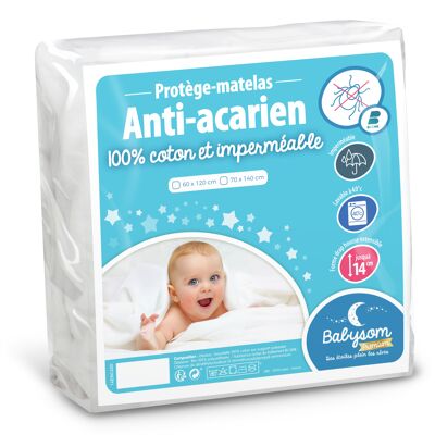 Babysom - Protector de colchón para bebé antiácaros - 60x120